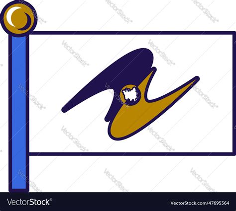 Eurasian economic union flag on flagpole Vector Image