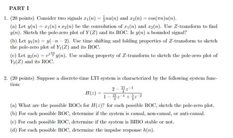 Solved Question 1 Please Part I 1 20 Points Consider Two Signals