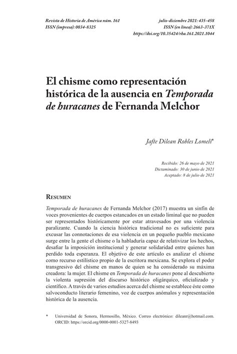 PDF Gossip As A Historical Representation Of Absence In Hurricane