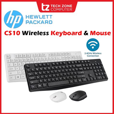 HP CS10 Wireless Keyboard Mouse Combo Black White Shopee Malaysia