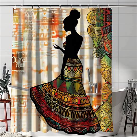 Captivating Afrocentric Shower Curtain Graceful African Woman In