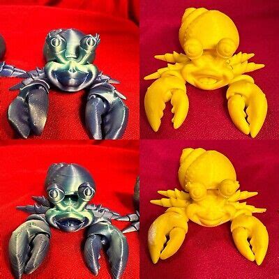 D Printed Flexi Factory Hermit Crabs Boy Girl Articulating Ebay