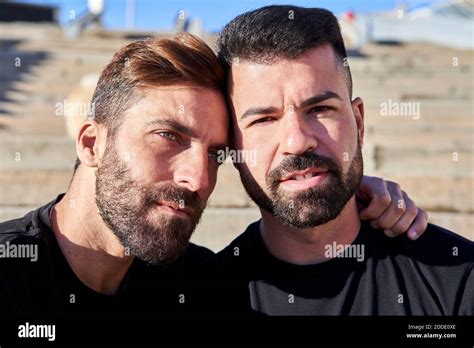 Handsome Gay Couple Spending Leisure Time Together Stock Photo Alamy