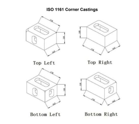 Set Of Container Corner Castings Iso Steel