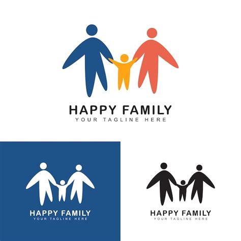 Premium Vector | Family logo template design father mother son