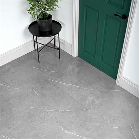 Marble Deluxe Grey Tile Luxury Click Vinyl Flooring 6mm