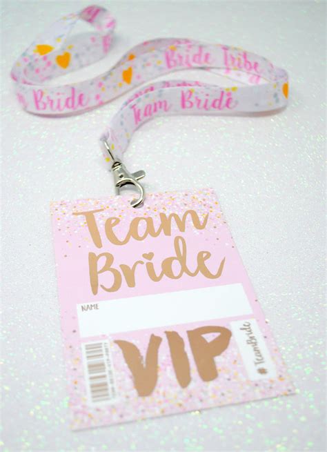 Team Bride Rose Gold Vip Lanyard Pass Hen~bachelorette Party Favours