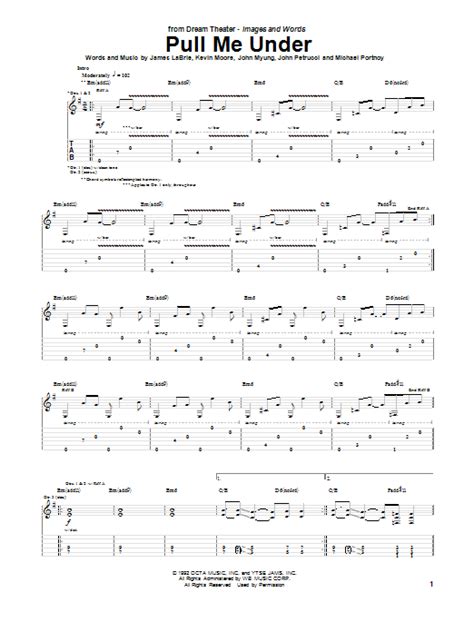 Dream Theater Pull Me Under Guitar Tab