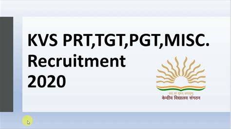 Kvs Pgt Tgt Prt Guest Teachers Recruitment Youtube