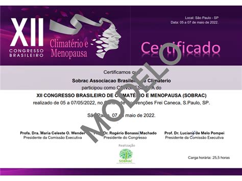 XIII CBCM SOBRAC 2024 Congresso Brasileiro de Climatério e Menopausa