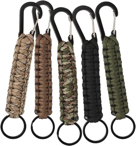 Pack Professional Paracord Keychain With Carabiner Clips Paracord