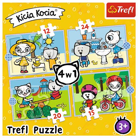 Trefl 34372 Puzzle 4w1 Dzień Kici Koci Kicia Kocia Humbi pl