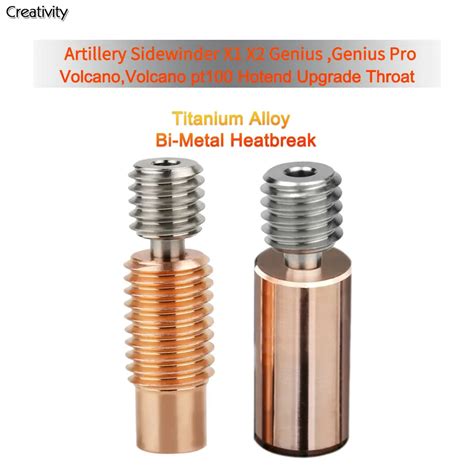 V6 Bimetal Heatbreak Copper Titanium Upgrade Throat For Artillery