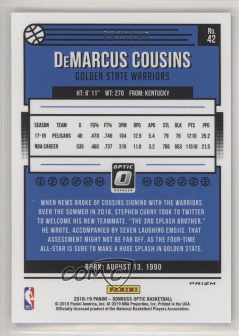 Panini Donruss Optic Lime Green Prizm Demarcus Cousins