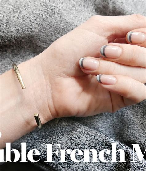 Double French Manicure How To Tutorial Easy Steps Glamour