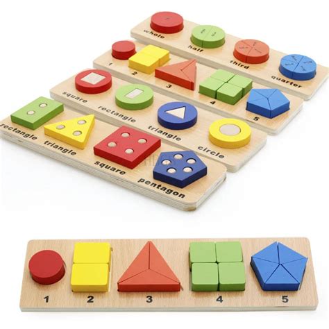 Montessori Educational Wood Toy Geometric Shape Sorter Sorting Board