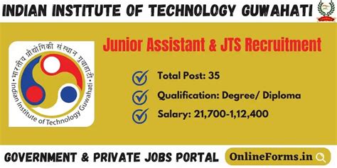 Iit Guwahati Recruitment Apply For Junior Assistant Jts