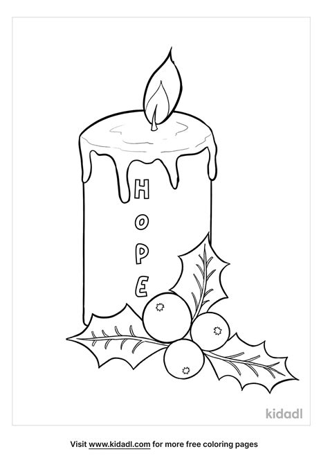 Free Advent Hope Candle Coloring Page | Coloring Page Printables | Kidadl