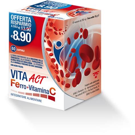 Linea ACT Vita Act Ferro Vitamina C Integratore Alimentare 60 Compresse