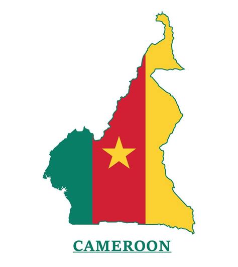 Cameroon National Flag Map Design, Illustration Of Cameroon Country ...