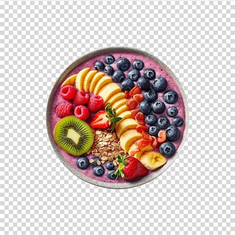 Premium Psd Smoothie Bowl With Fruit On Transparent Background