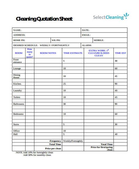 FREE 15 Cleaning Quotation Samples In PDF MS Word Pages Google