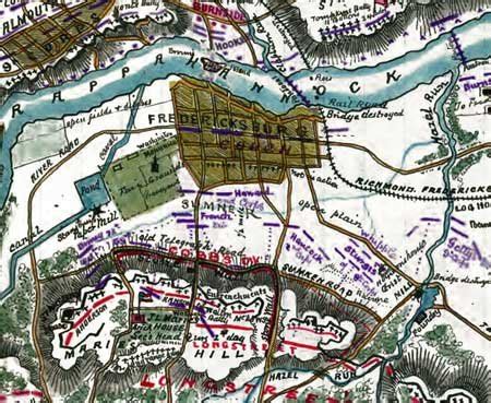 Plan Of The Battle Of Fredericksburg Or Maryes Height Virginia