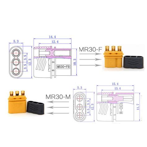 Pcs Amass Mr Connectors Plugs Male Female Bullet For Rc Lipo