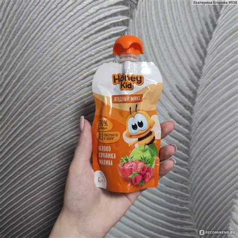 Детское питание Honey kid Пюре из ябл/мал/клуб.6мес+ 90г - «Ребенок ест ...