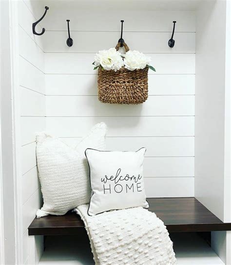 Mudroom With White Shiplap Accent Wall Soul Lane