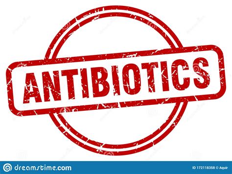 Antibiotics Stamp Antibiotics Round Grunge Sign Stock Vector