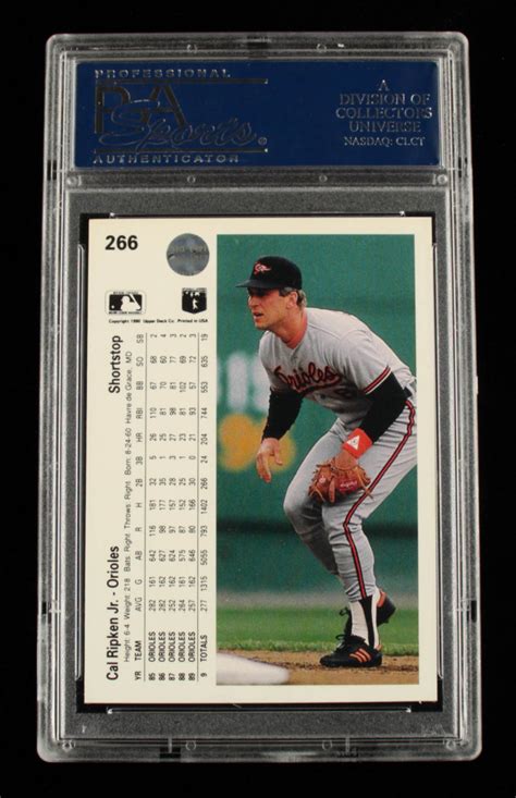 Cal Ripken Jr Signed 1990 Upper Deck 266 PSA Encapsulated