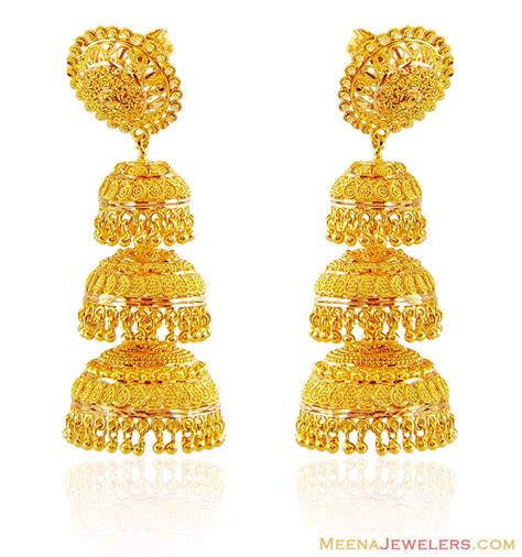 22K Gold Jhumkas 22K Gold Jhumka Earrings 22Kt Gold Fancy Earrings