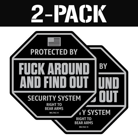 Snapklik FAFO Sticker FAFO Security Sign Warning 2 Pack Protected By Fuck Around And