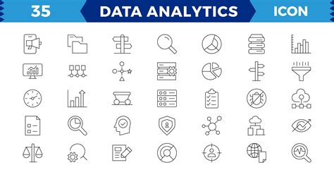 Daten Analytik Netz Symbole Einstellen Im D Nn Linie Design Pack Von