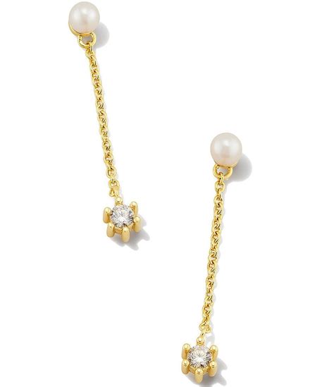 Kendra Scott K Leighton Pearl Linear Earrings Dillard S