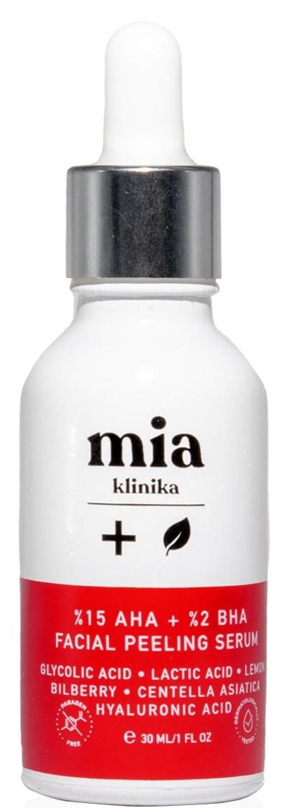 mia klinika 15% AHA + 2% BHA Facial Peeling Serum ingredients (Explained)