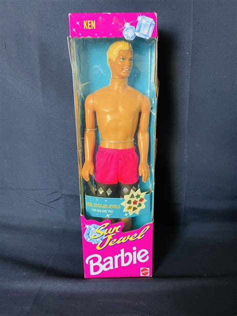 Vintage 1993 Sun Jewel Ken Doll With Gem Stickers Nrfb Lot 46 3 Ebay