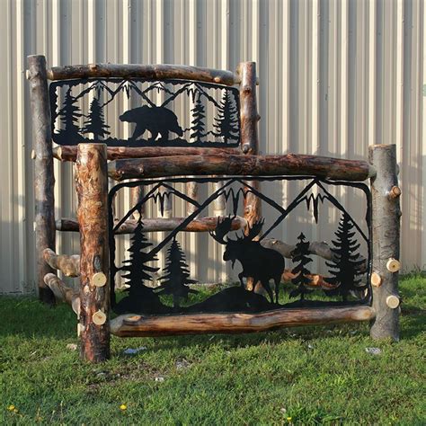 Rustic Aspen Double Metal Insert Log Bed