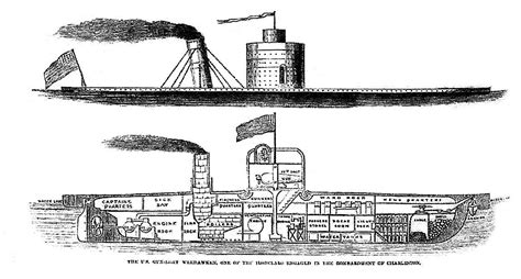 Inboard Profile Of The Passaic Class Monitor Weehawken Reveals The