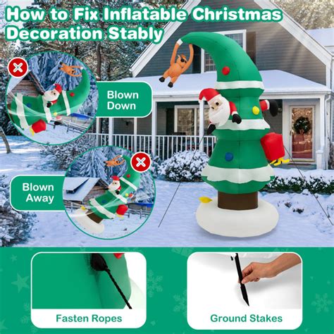 8 Feet Inflatable Christmas Tree With Santa Claus Costway