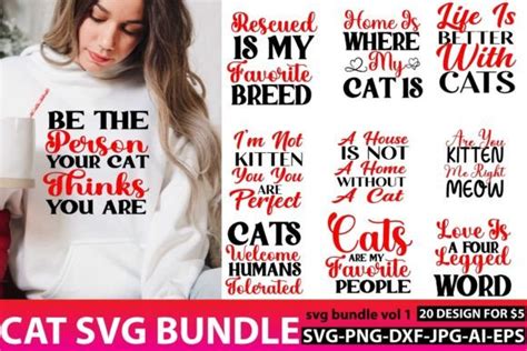 Cat Svg Bundle Vol Graphic By Sf Graphics Creative Fabrica