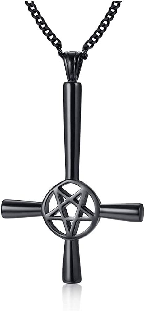 Church Of Satan Necklace Satanic Leviathan Cross Gothic Wiccan Amulet