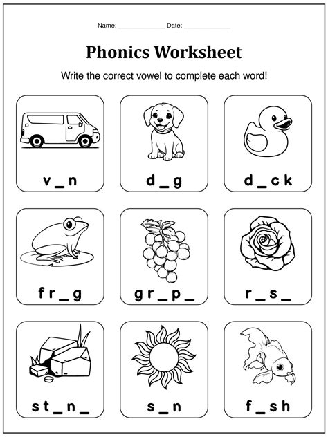 Phonics Worksheet For 1st Graders