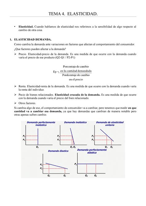 Tema 4 Elasticidad Apuntes 4 TEMA 4 ELASTICIDAD Elasticidad