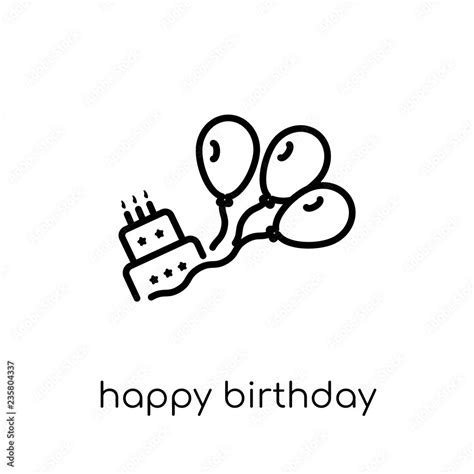 Happy Birthday Icon From Birthday And Party Collection Stock Vector