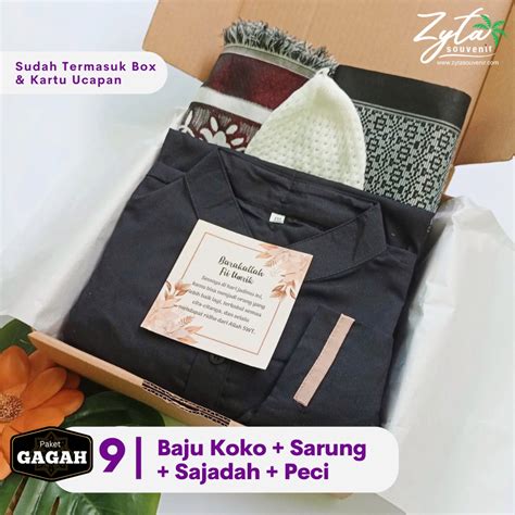 Jual Hampers Alat Sholat Sajadah Sarung Baju Koko Cowok Muslim