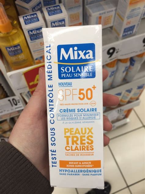 Mixa Cr Me Solaire Peaux Tr S Claires Spf Inci Beauty