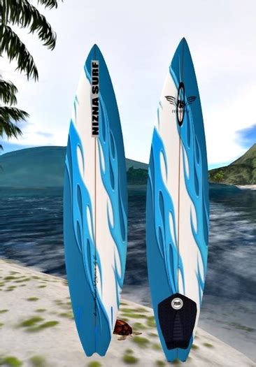 Second Life Marketplace - .::Ns Surfboard Swallow Flames Blue::.