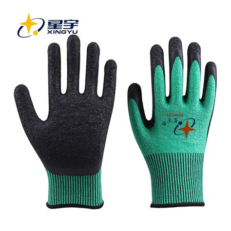 Level 4 Hppe Latex Coated Gloves Hand Gloves Working Gloves With Cut